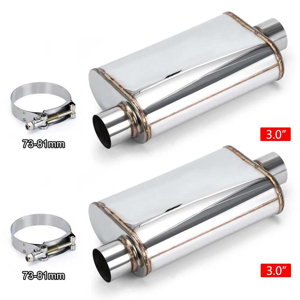 Ljudämpare rostfri 2st 2,5"-3"