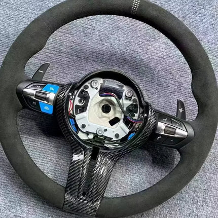 Suitable for BMW F01 F10 F20 F22 F30 F31 F32 M2 F87 M3 F80 M4M sport carbon fiber interior for Alcantara steering wheel,