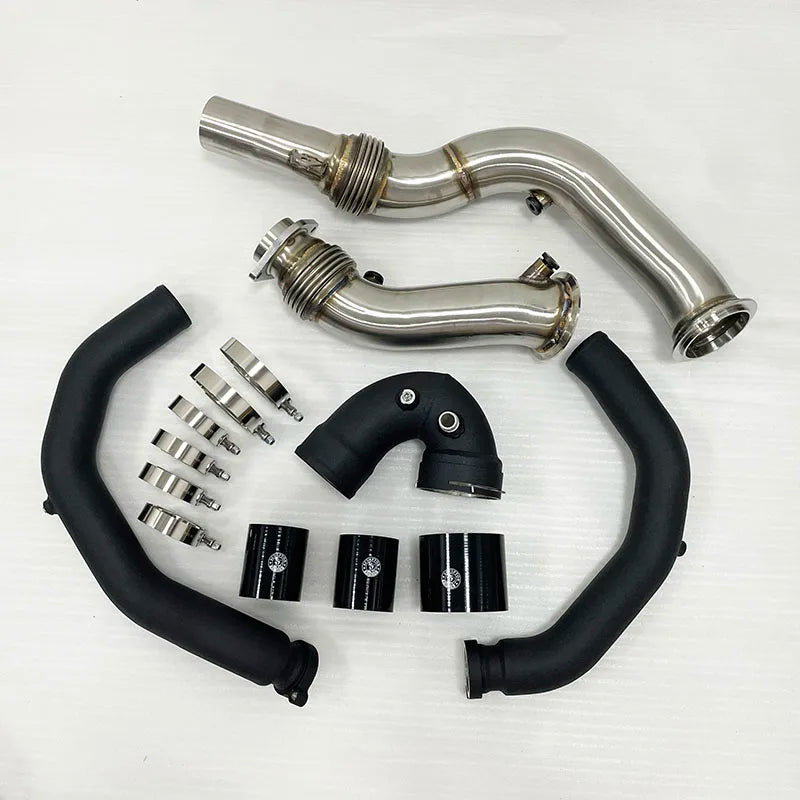 Charge Pipe Boost Pipe Kit For S55 Turbo Downpipe For BMW M2 M3 M4 F80 F82 F83 2015+ Exhaust Header Exhaust Downpipe