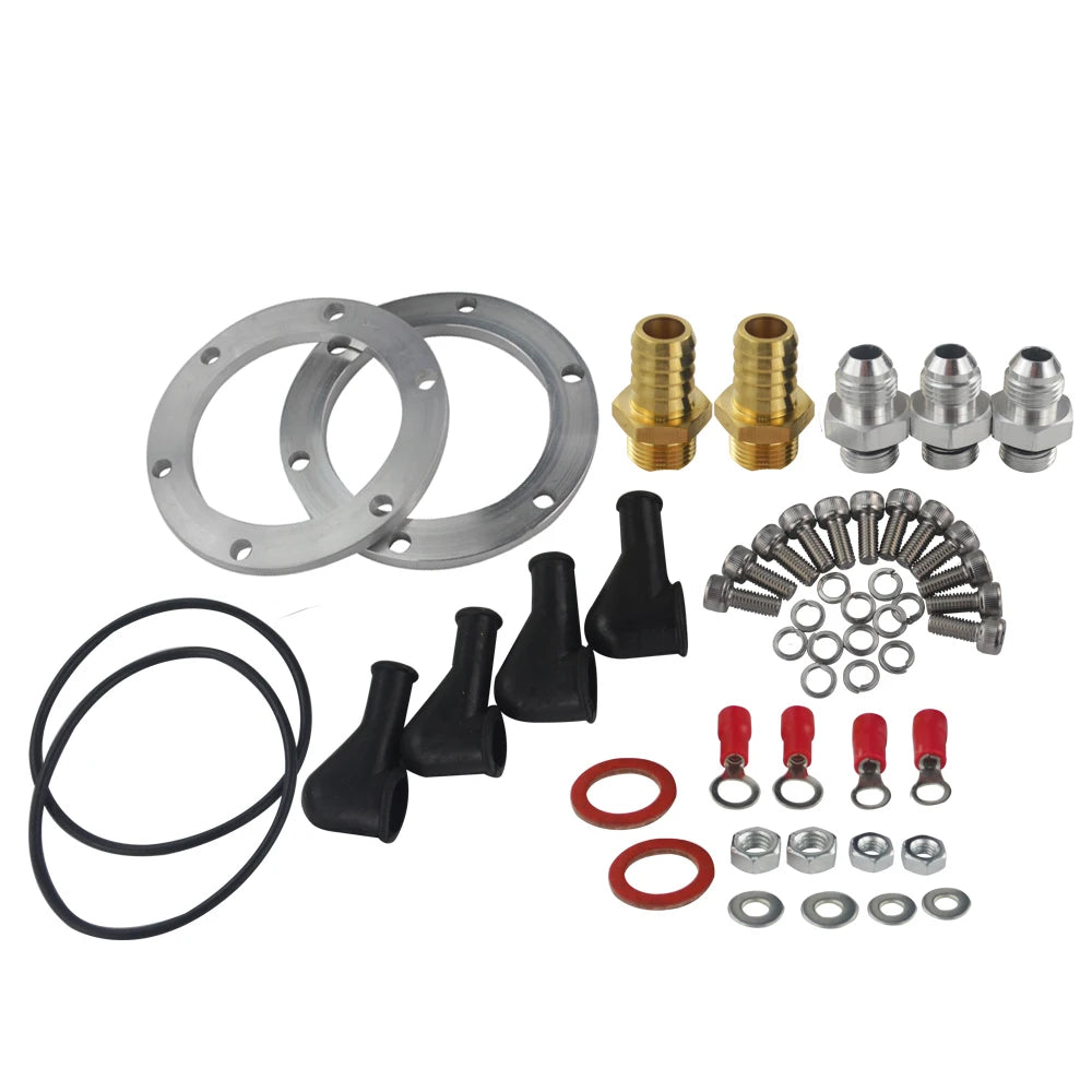 3L Dual Billet Aluminum Fuel Surge Tank / Surge Tank With 2Pcs 044 Fuel Pump Silver /Black