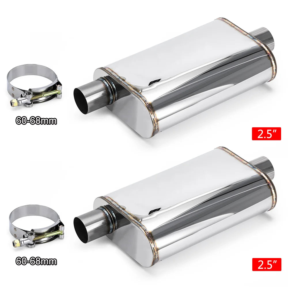 Ljudämpare rostfri 2st 2,5"-3"
