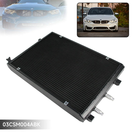 Front Mount Heat Exchanger Upgrade Radiator For 15-19 BMW M2C M3 M4 F80 F82 F87 S55 3.0L Competition Black/Silver