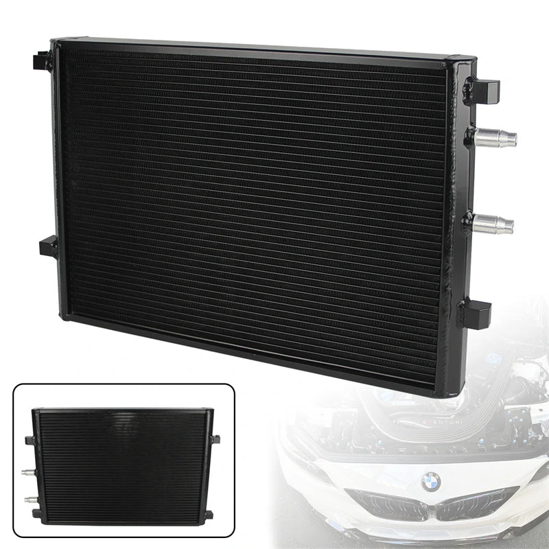 Front Mount Heat Exchanger Upgrade Radiator For 15-19 BMW M2C M3 M4 F80 F82 F87 S55 3.0L Competition Black/Silver