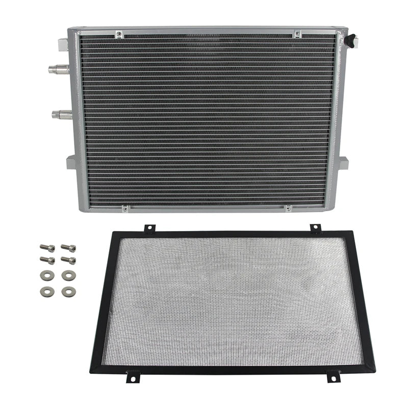 Front Mount Heat Exchanger Radiator For 15-19 BMW M2C M3 M4 F80 F82 F87 S55 3.0L + Cover Competition Black/Silver