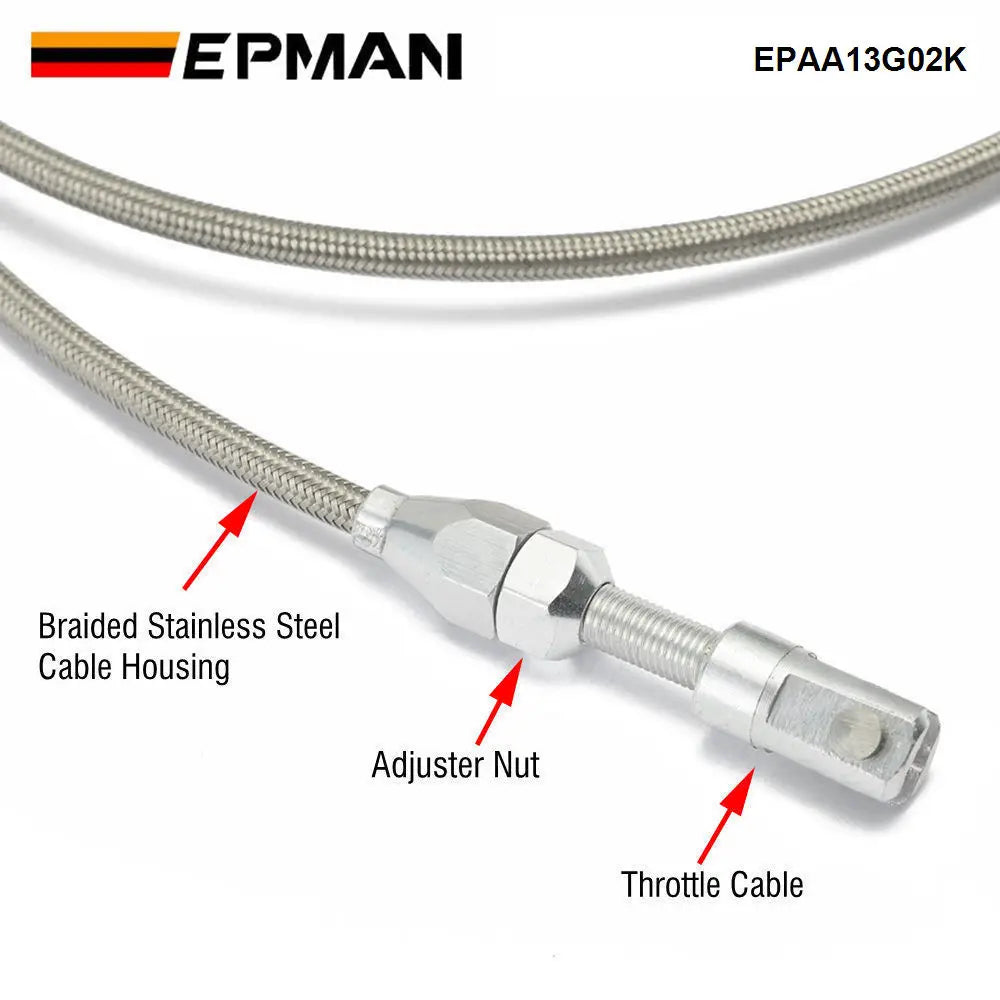 36 Inch Universal Throttle Cable Stainless Steel