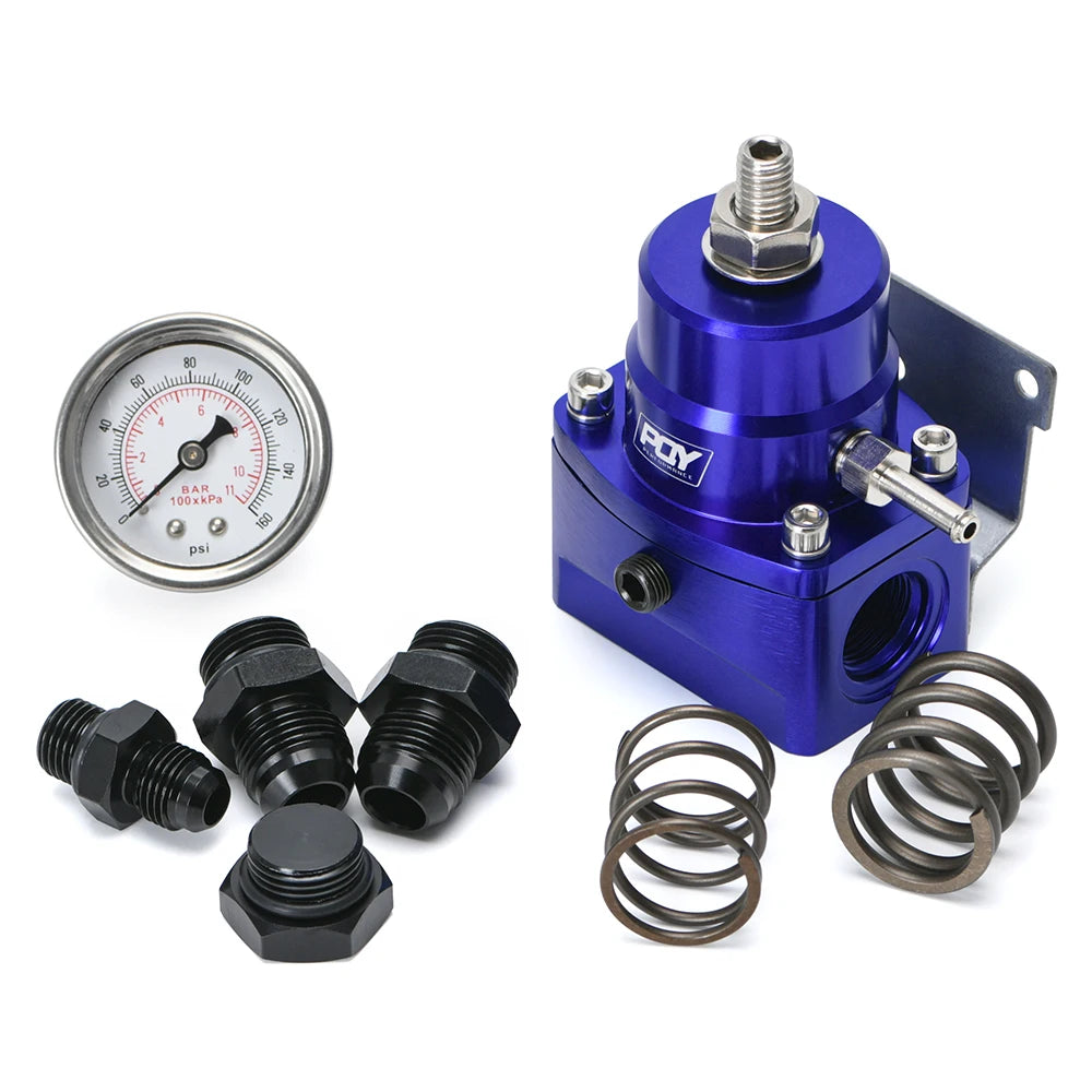 Fuel Pressure Regulator 0-160PSI Gauge Set 3-20 20-45 45-70 Pressure Spring