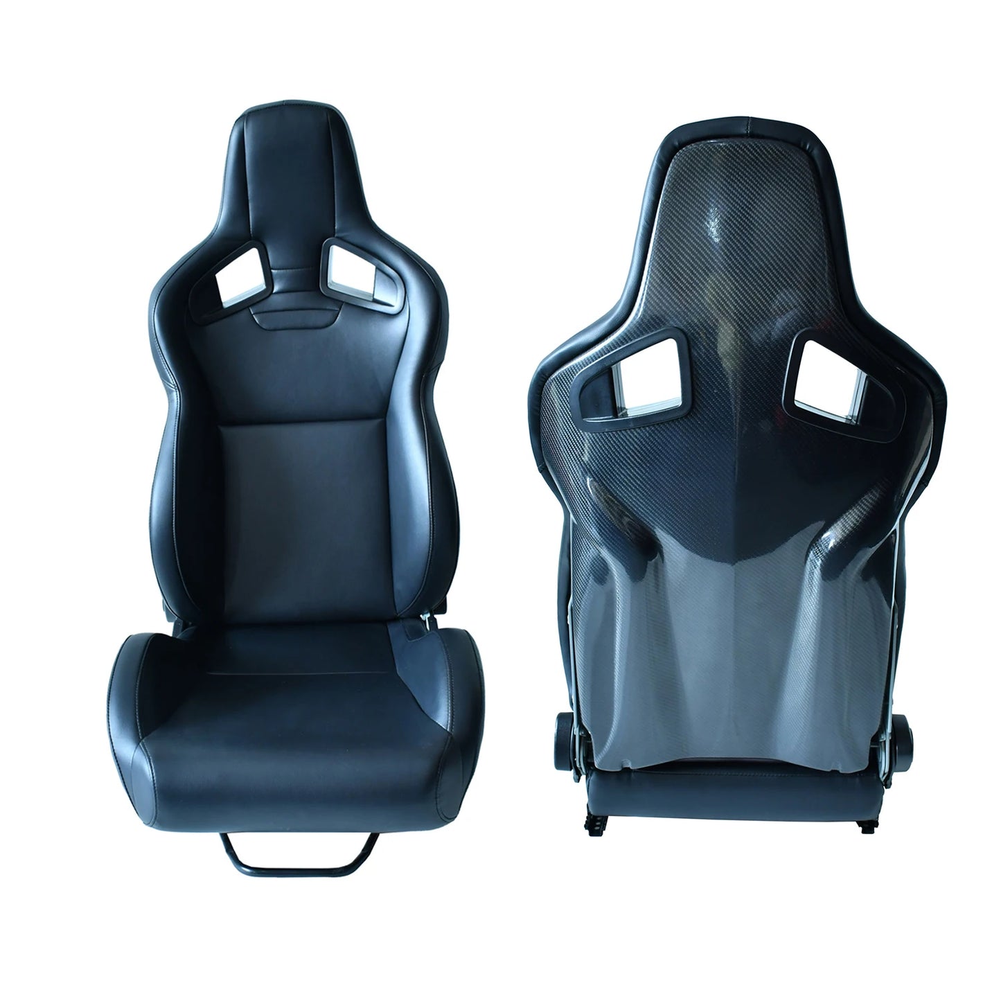 Läder Racing Seat justerbar,kolfiiber Fiber