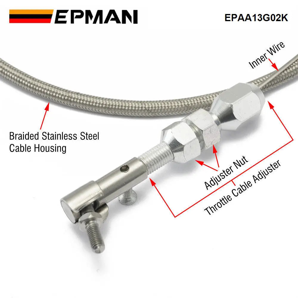 36 Inch Universal Throttle Cable Stainless Steel