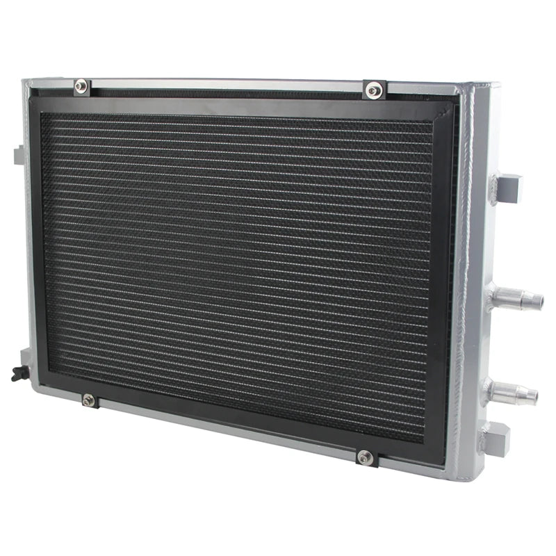 Front Mount Heat Exchanger Radiator For 15-19 BMW M2C M3 M4 F80 F82 F87 S55 3.0L + Cover Competition Black/Silver
