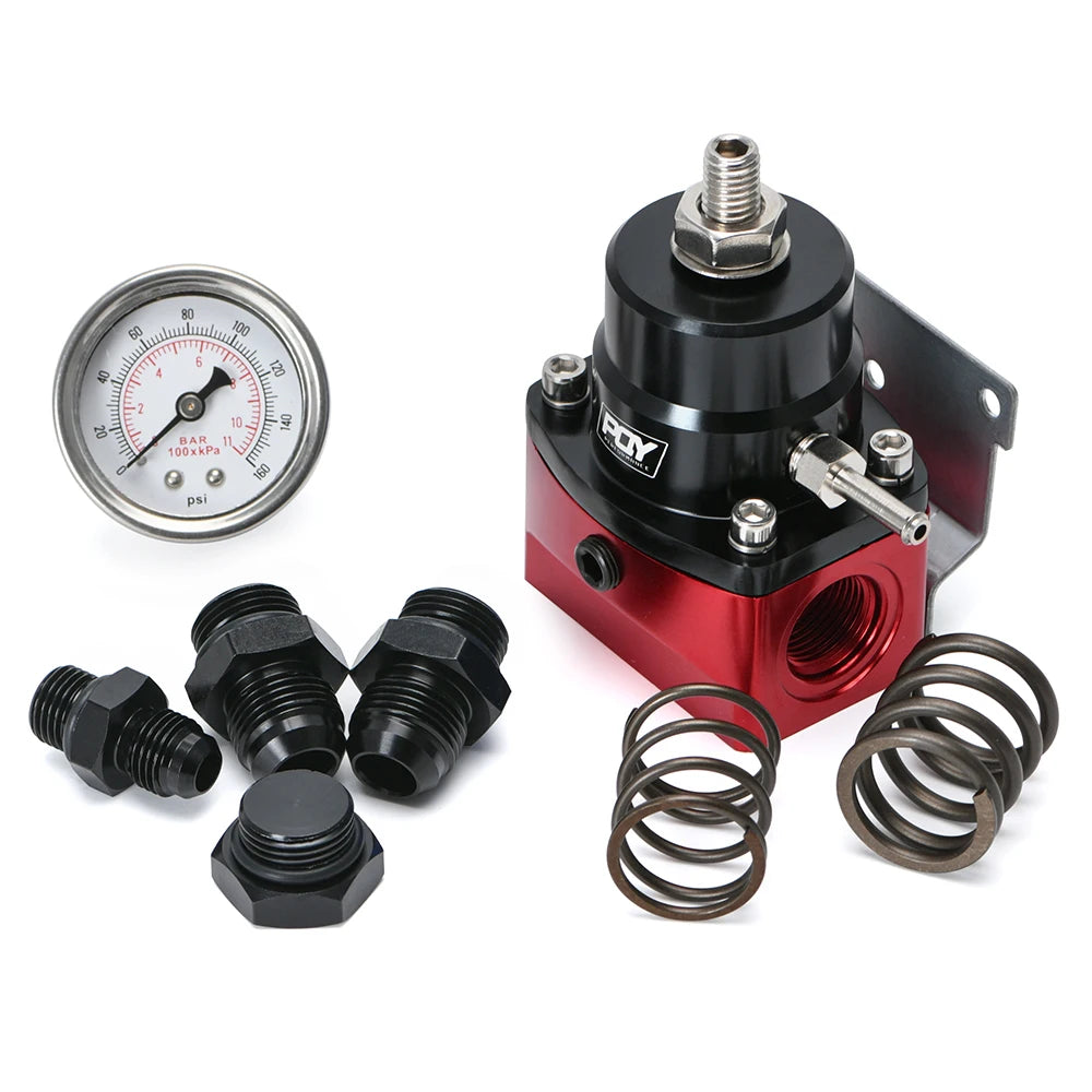 Fuel Pressure Regulator 0-160PSI Gauge Set 3-20 20-45 45-70 Pressure Spring