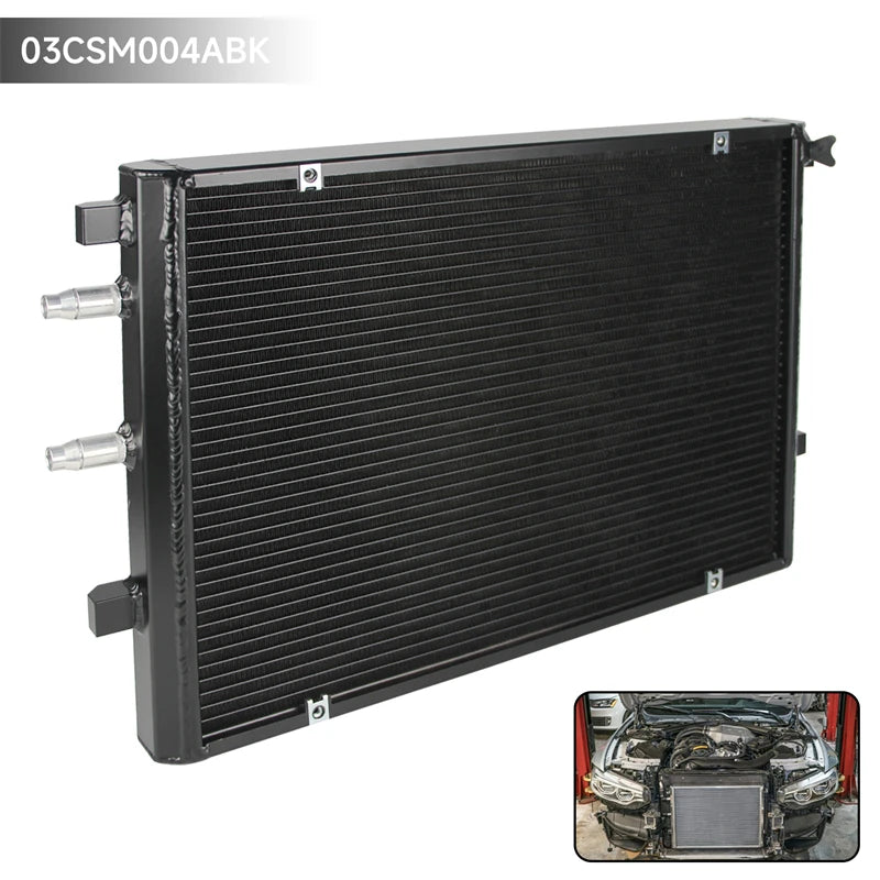 Front Mount Heat Exchanger Upgrade Radiator For 15-19 BMW M2C M3 M4 F80 F82 F87 S55 3.0L Competition Black/Silver