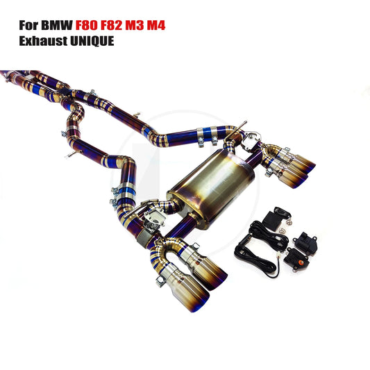 2014-2020 Bmw F80 F82 F83 M3 M4 S55 3.0T Titanium X Pipe Valve Exhaust Muffler